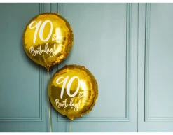 Helium Ballon 90Th Birthday Goud Leeg 45cm -Feestspullen Winkel helium ballon 90th birthday goud leeg 45cm 3