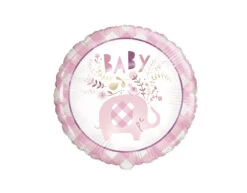 Helium Ballon Baby Olifant Roze 45cm Leeg