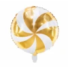 Helium Ballon Candy Goud Wit Leeg 35cm