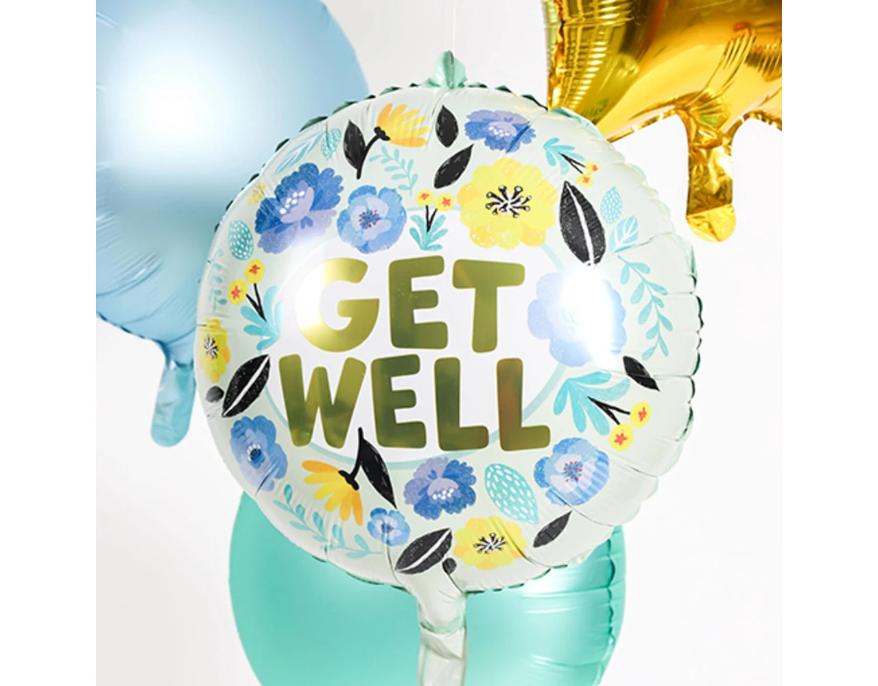 Helium Ballon Get Well Bloemen Leeg 45cm 2 Helium Ballon Get Well Bloemen Leeg 45cm - Afbeelding 2
