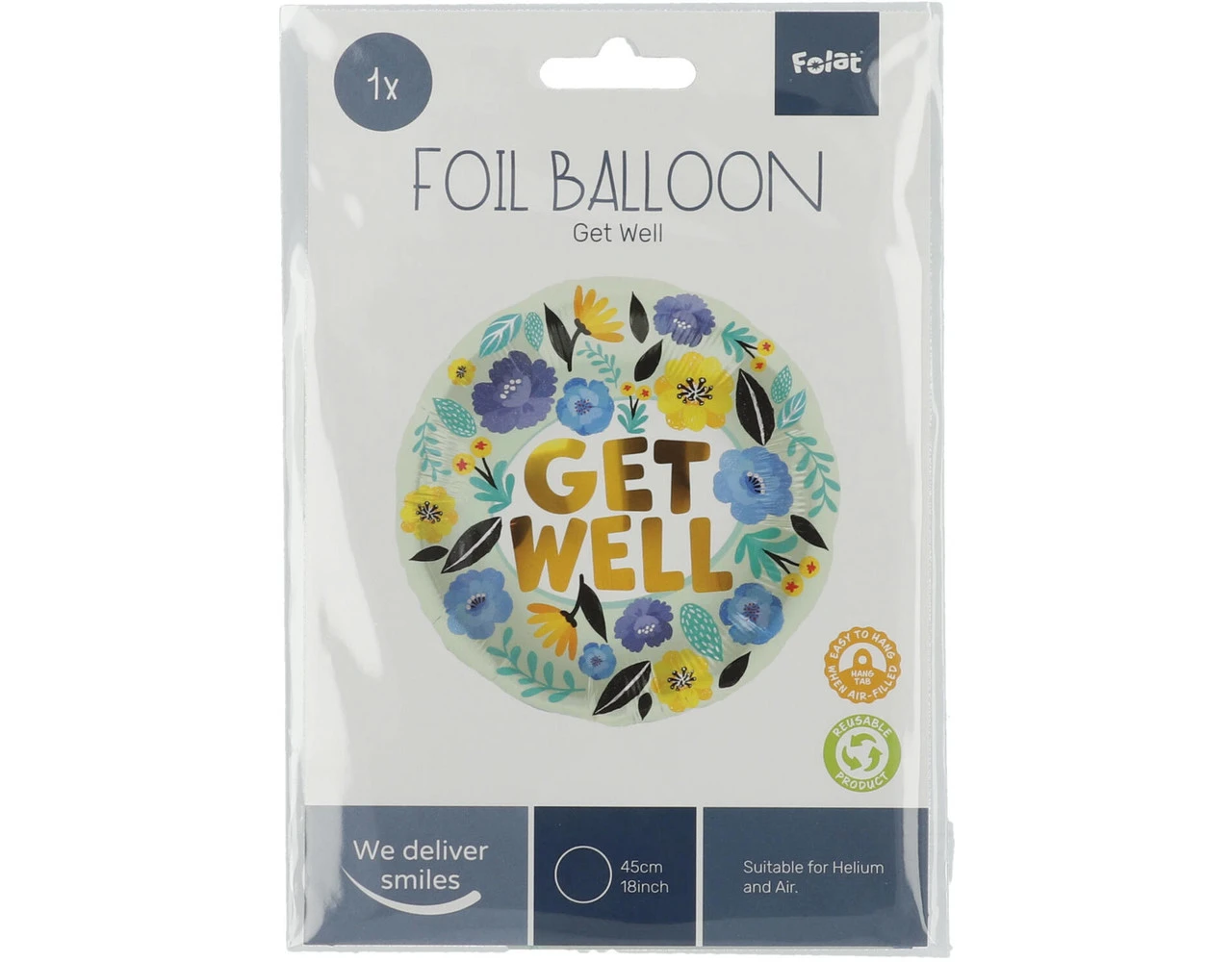 Helium Ballon Get Well Bloemen Leeg 45cm 5 Helium Ballon Get Well Bloemen Leeg 45cm - Afbeelding 5