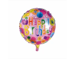 Helium Ballon Happy Birthday Confetti 45cm Leeg
