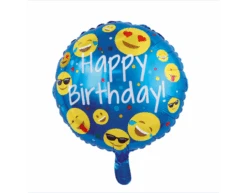 Helium Ballon Happy Birthday Emoji 45cm Leeg