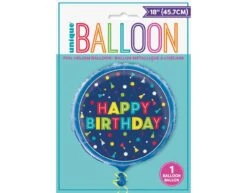 Helium Ballon Happy Birthday Feesthoedjes 45cm Leeg