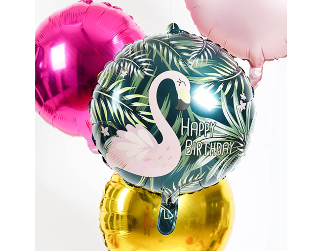 Helium Ballon Happy Birthday Flamingo Leeg 45cm 2 Helium Ballon Happy Birthday Flamingo Leeg 45cm - Afbeelding 2