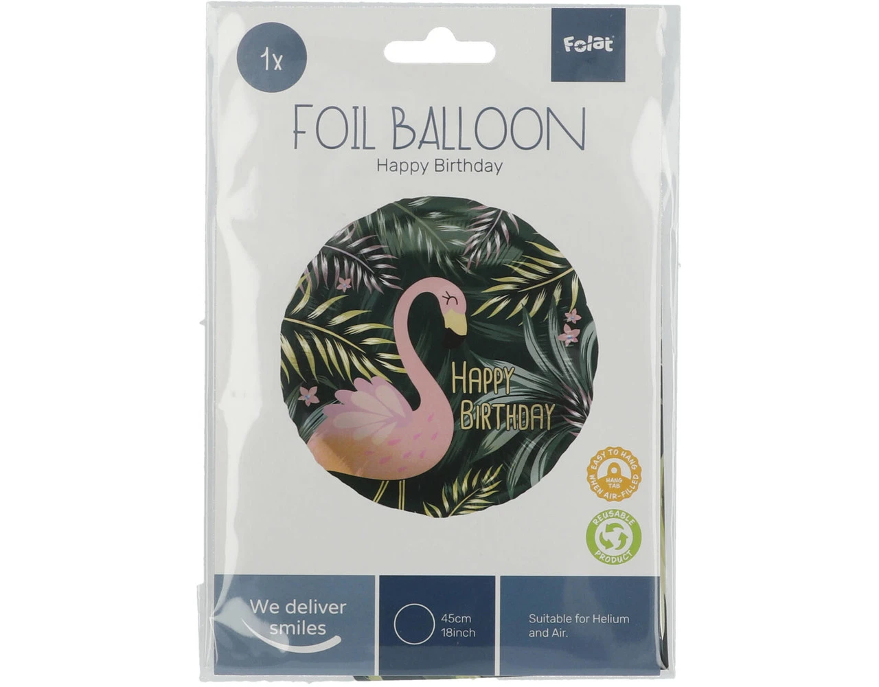 Helium Ballon Happy Birthday Flamingo Leeg 45cm 3 Helium Ballon Happy Birthday Flamingo Leeg 45cm - Afbeelding 3