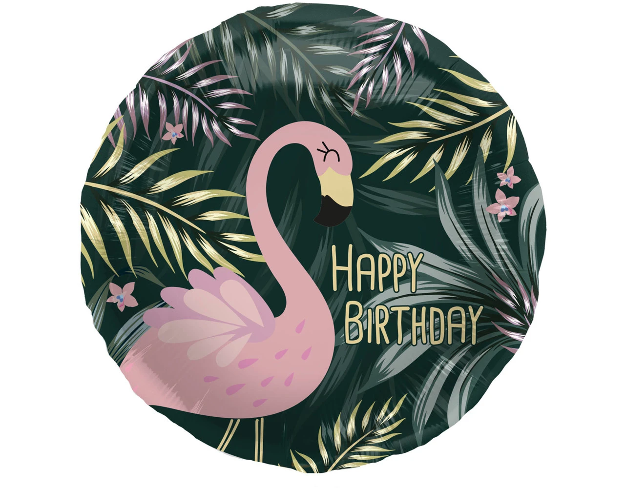Helium Ballon Happy Birthday Flamingo Leeg 45cm 1 Helium Ballon Happy Birthday Flamingo Leeg 45cm