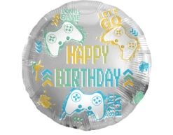 Helium Ballon Happy Birthday Gamen Leeg 45cm