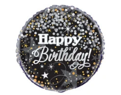 Helium Ballon Happy Birthday Glitter Confetti 45cm Leeg