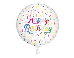 Helium Ballon Happy Birthday Hagelslag 45cm Leeg