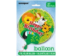 Helium Ballon Happy Birthday Jungle 45cm Leeg -Feestspullen Winkel helium ballon happy birthday jungle 45cm leeg 2