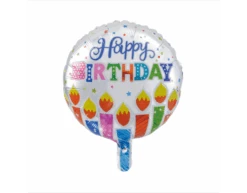 Helium Ballon Happy Birthday Kaarsjes Feest 45cm Leeg