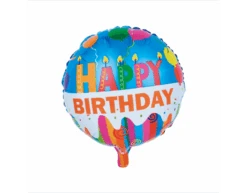 Helium Ballon Happy Birthday Kaarsjes Versiering 45cm Leeg
