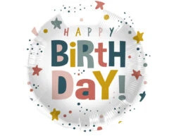 Helium Ballon Happy Birthday Meerkleurig Leeg 45cm
