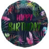 Helium Ballon Happy Birthday Neon Bladeren Leeg 45cm