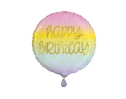 Helium Ballon Happy Birthday Pastel 45cm Leeg