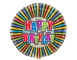 Helium Ballon Happy Birthday Regenboog 45cm Leeg
