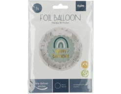 Helium Ballon Happy Birthday Regenboog Blauw Leeg 45cm -Feestspullen Winkel helium ballon happy birthday regenboog blauw leeg 2