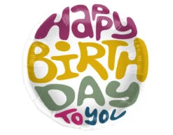 Helium Ballon Happy Birthday Retro Leeg 45cm