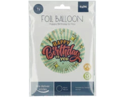 Helium Ballon Happy Birthday Retro Sterren Leeg 45cm -Feestspullen Winkel helium ballon happy birthday retro sterren leeg 45 2