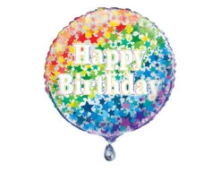 Helium Ballon Happy Birthday Sterren Regenboog 45cm Leeg