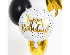 Helium Ballon Happy Birthday Stippen Leeg 45cm -Feestspullen Winkel helium ballon happy birthday stippen leeg 45cm 2