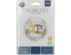 Helium Ballon Happy Birthday Stippen Leeg 45cm -Feestspullen Winkel helium ballon happy birthday stippen leeg 45cm 3