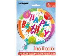 Helium Ballon Happy Birthday Taart Rond 45cm Leeg -Feestspullen Winkel helium ballon happy birthday taart rond 45cm leeg 2