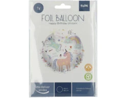 Helium Ballon Happy Birthday Unicorn Leeg 45cm -Feestspullen Winkel helium ballon happy birthday unicorn leeg 45cm 3