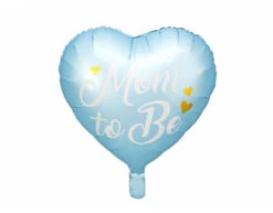 Helium Ballon Hart Mom To Be Blauw Leeg 35cm
