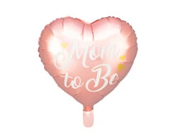 Helium Ballon Hart Mom To Be Roze Leeg 35cm
