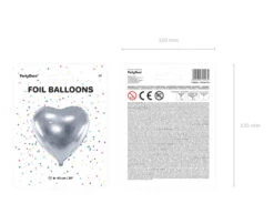 Helium Ballon Hart Zilver Leeg 61cm -Feestspullen Winkel helium ballon hart zilver leeg 61cm 4