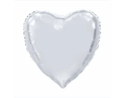 Helium Ballon Hart Zilver XL Leeg 92cm
