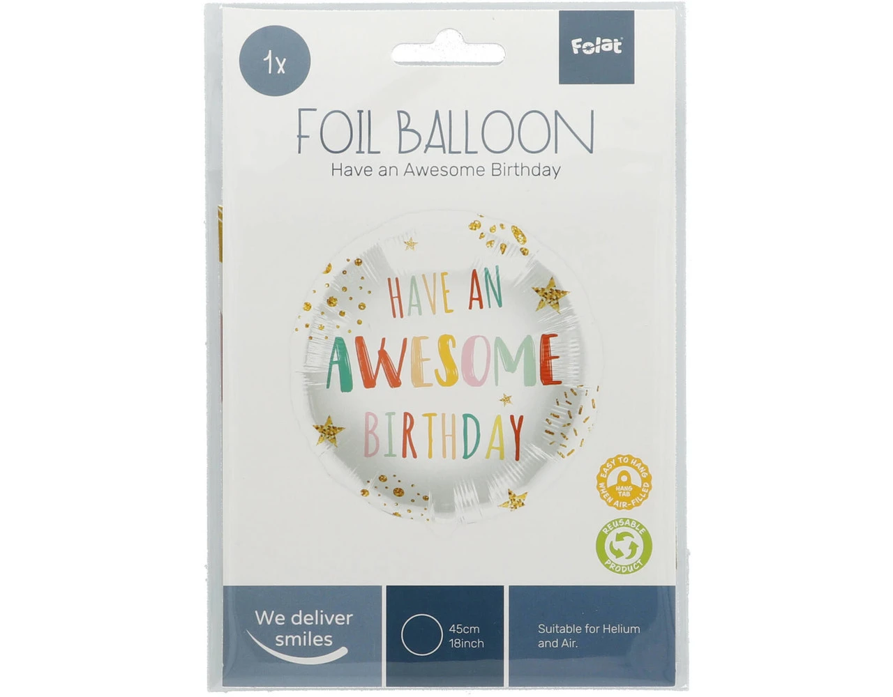 Helium Ballon Have An Awesome Birthday Leeg 45cm 2 Helium Ballon Have An Awesome Birthday Leeg 45cm - Afbeelding 2
