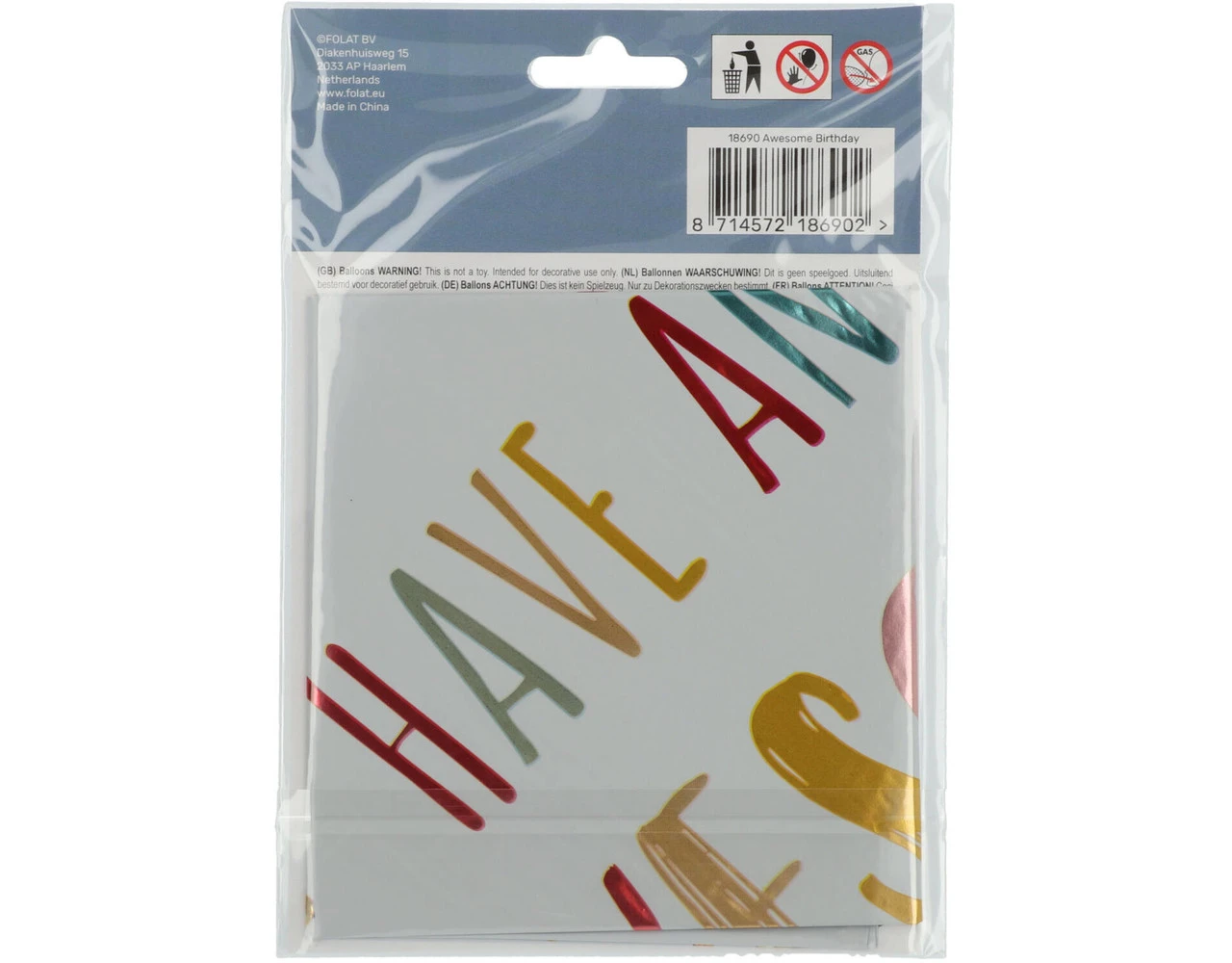 Helium Ballon Have An Awesome Birthday Leeg 45cm 3 Helium Ballon Have An Awesome Birthday Leeg 45cm - Afbeelding 3