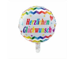 Helium Ballon Herzlichen Gl√ºckwunsch 45cm Leeg