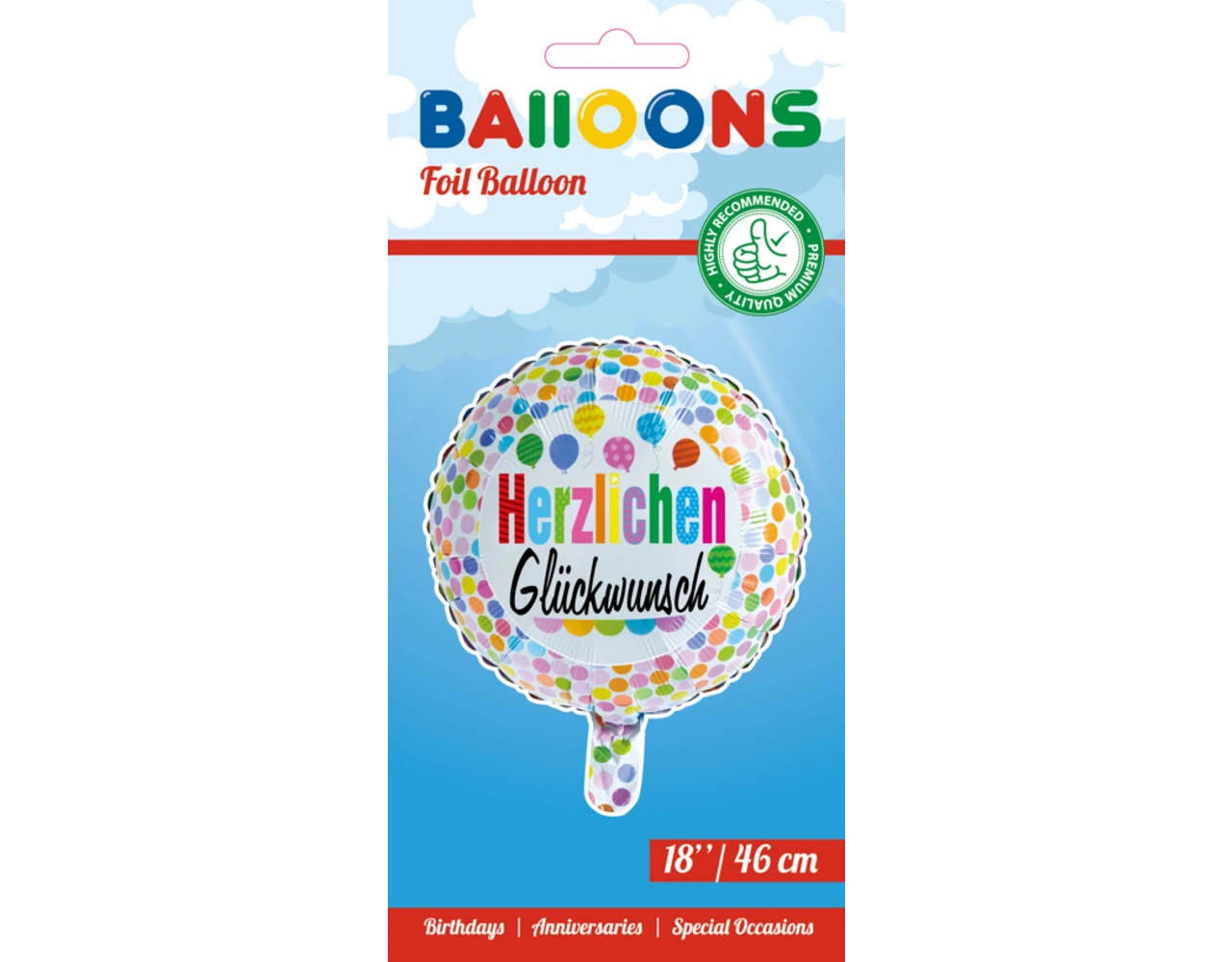 Helium Ballon Herzlichen Glückwunsch Confetti 45cm Leeg 2 Helium Ballon Herzlichen Glückwunsch Confetti 45cm Leeg - Afbeelding 2
