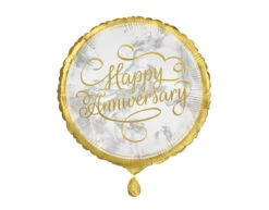 Helium Ballon Jubileum Happy Anniversary 45cm Leeg