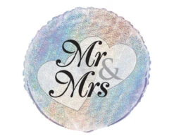 Helium Ballon Mr. & Mrs. 45cm Leeg