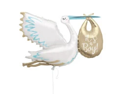 Helium Ballon Ooievaar It's A Boy 1,57m Leeg