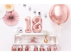 Helium Ballon Rond Rose Goud Leeg 40cm -Feestspullen Winkel helium ballon rond rose goud leeg 40cm 2