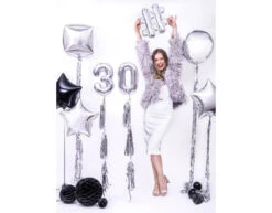 Helium Ballon Rond Zilver Leeg 40cm -Feestspullen Winkel helium ballon rond zilver leeg 40cm 2