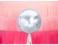 Helium Ballon Rond Zilver Leeg 40cm -Feestspullen Winkel helium ballon rond zilver leeg 40cm 3