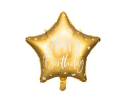 Helium Ballon Ster Happy Birthday Goud Leeg 40cm