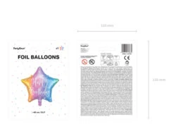 Helium Ballon Ster Happy Birthday Leeg 40cm -Feestspullen Winkel helium ballon ster happy birthday leeg 40cm 2