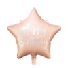 Helium Ballon Ster Happy Birthday Lichtroze Leeg 40cm