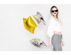 Helium Ballon Ster Zilver Leeg 48cm -Feestspullen Winkel helium ballon ster zilver leeg 48cm 3