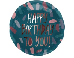 Helium Ballon Verjaardag Happy Birthday Blauw Rose Goud Leeg 45cm