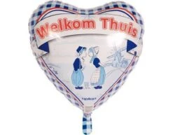 Helium Ballon Welkom Thuis Delfts Blauw 45cm Leeg