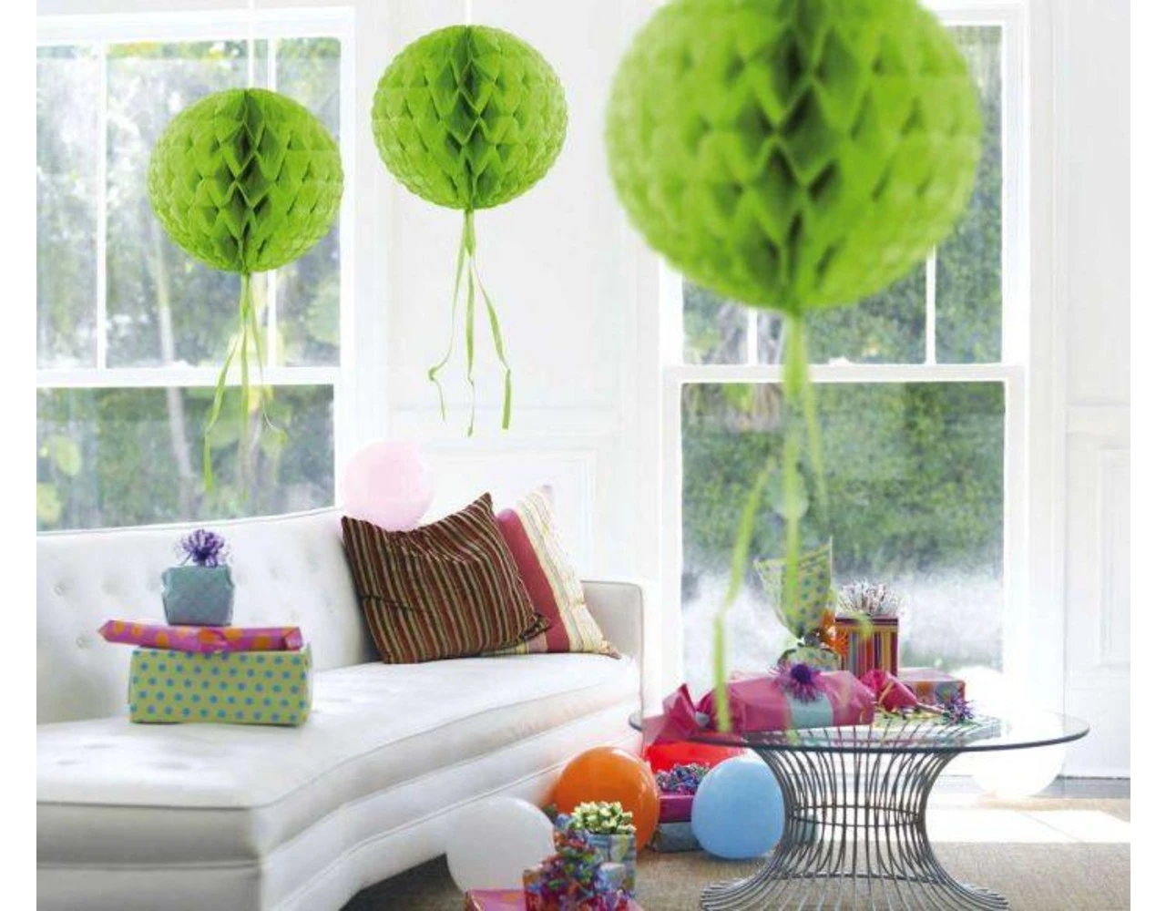 Honeycomb Bal Groen 30cm 2 Honeycomb Bal Groen 30cm - Afbeelding 2